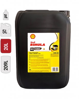 Huile Moteur SHELL RIMULA R3 TURBO 15W40 20L