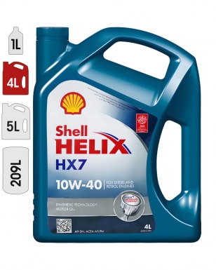 Huile Moteur SHELL HELIX HX7 10W40 4L