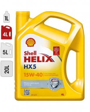 Huile Moteur SHELL HELIX HX5 15W40 4L