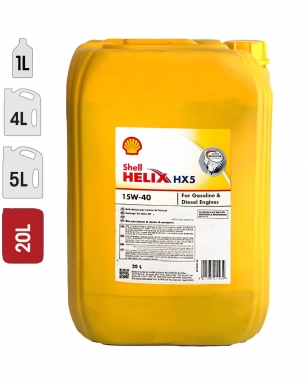 Huile Moteur SHELL HELIX HX5 15W40 20L