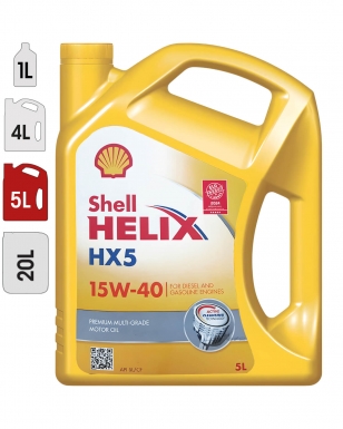 Huile Moteur SHELL HELIX HX5 15W40 5L