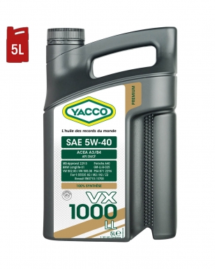 Huile Moteur YACCO VX 1000 LL 5W40 5L