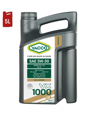 Huile Moteur YACCO VX 1000 LE 5W30 C2/C3 5L