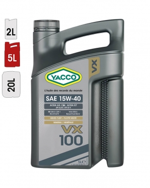 Huile Moteur YACCO VX 100 15W40 5L