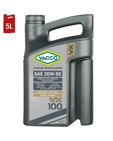 Huile Moteur YACCO VX 100 20W50 5L