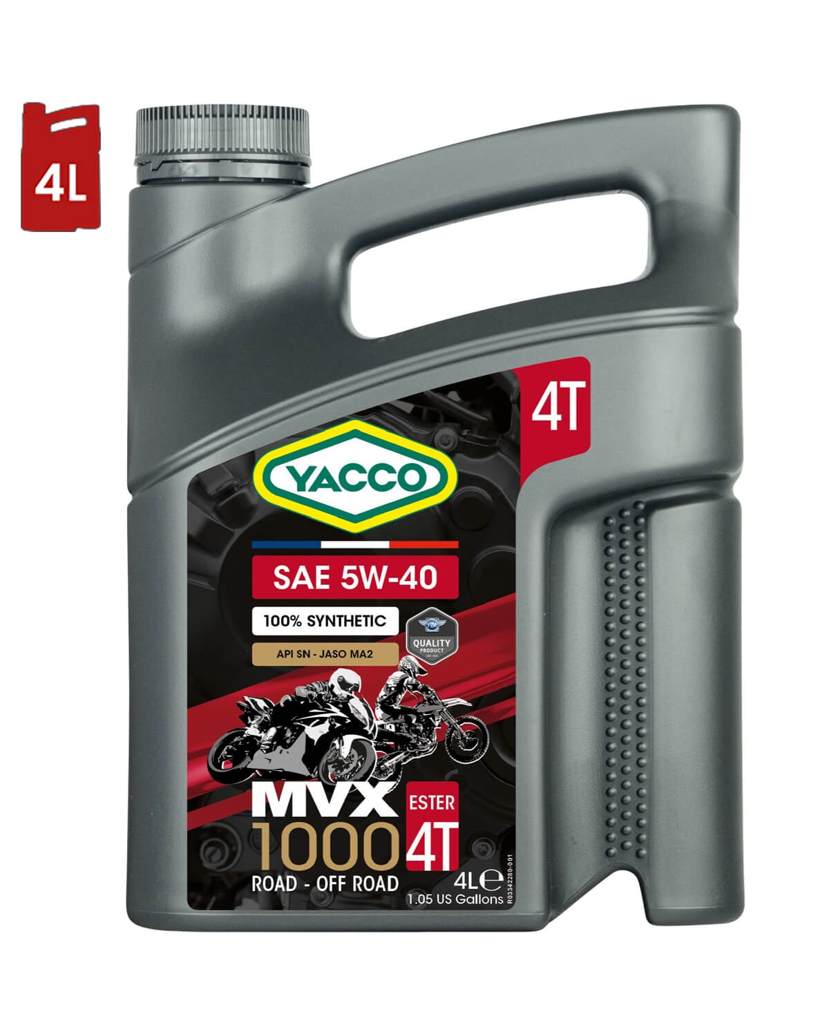 Huile Moteur YACCO MVX 1000 4T 5W40 4L