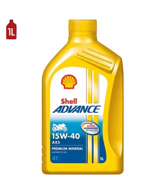 Huile Moto SHELL Advance 4T AX5 15W40 1L
