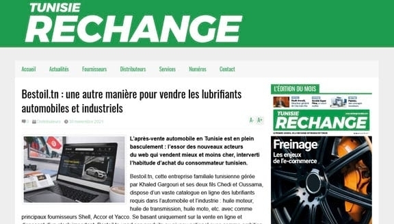 Bestoil.tn : Une autre manière pour vendre les lubrifiants automobiles et industriels